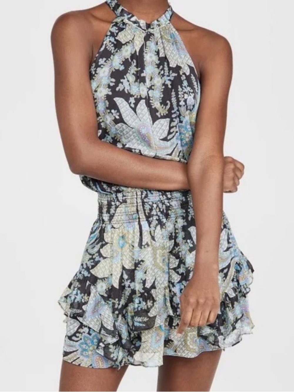 RAMY BROOK, Forrest Mini Dress Paisley Floral, Size Large, EUC
